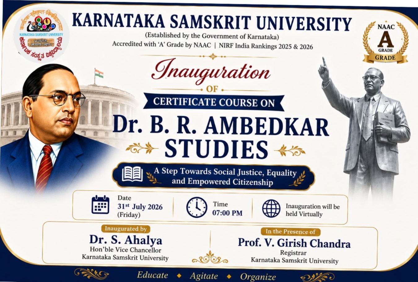 Inauguration of Certificate Course on Dr B R Ambedkar Studies